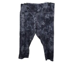 Lululemon High Waist Diamond Tie-Dye Cropped Leggings Size 18 Black Gray